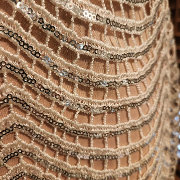 Lele White and Silver Sequin Mini Dress - Picture 6 of 8